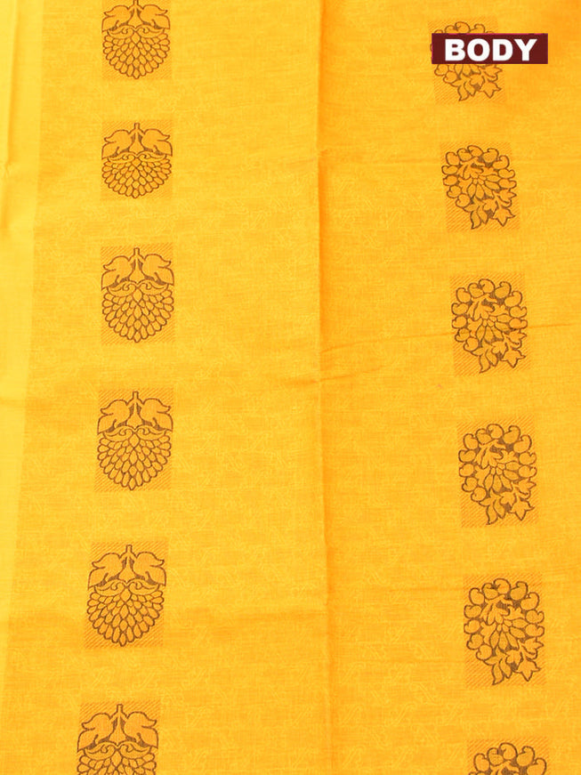 Coimbatore Cotton Yellow Butta Saree with Thread Woven Border