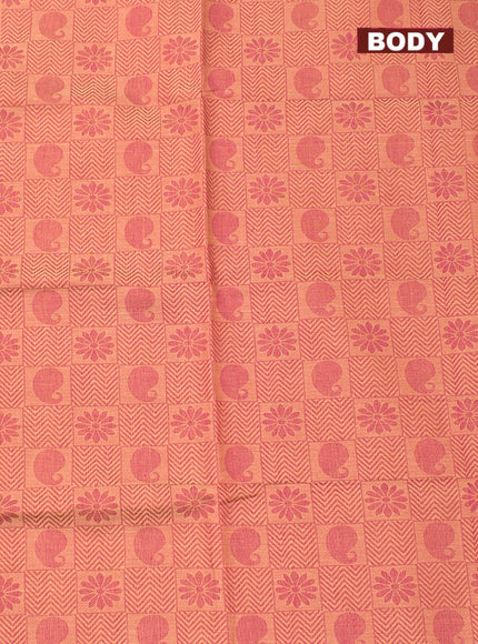 Coimbatore Cotton White and Pink Shade Allself Saree with Thread Woven Border