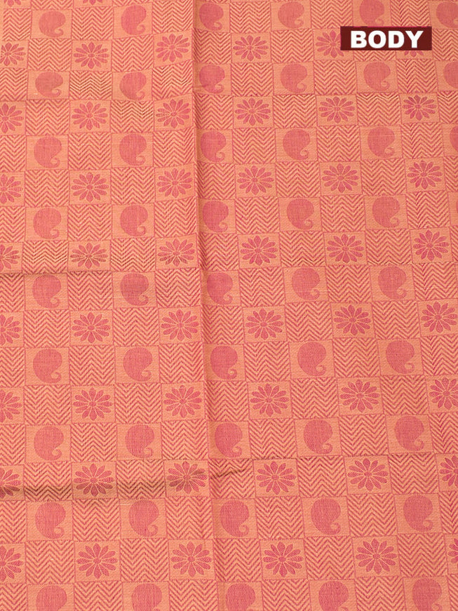 Coimbatore Cotton White and Pink Shade Allself Saree with Thread Woven Border