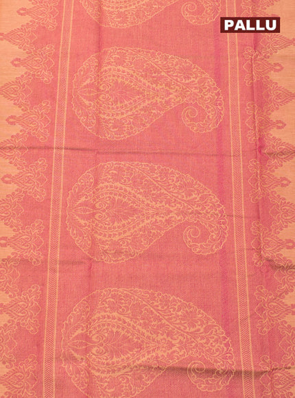 Coimbatore Cotton White and Pink Shade Allself Saree with Thread Woven Border