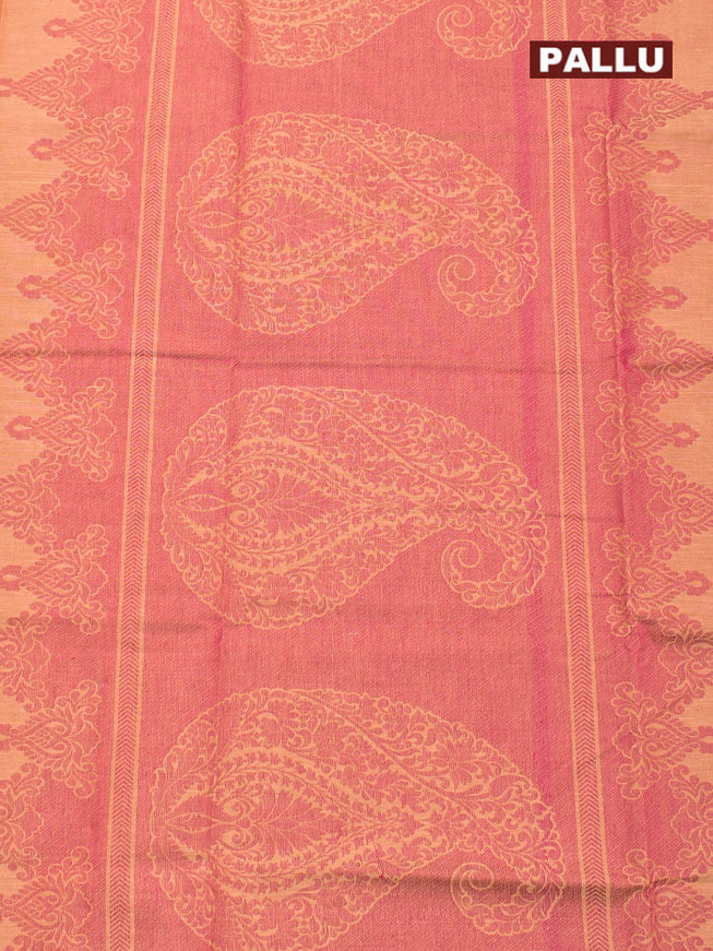 Coimbatore Cotton White and Pink Shade Allself Saree with Thread Woven Border