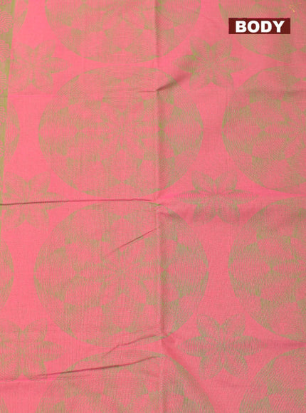 Coimbatore Cotton Pink and Green Shade Allself Saree with Thread Woven Border