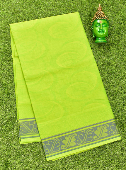 Coimbatore Cotton Green Emboss Saree with Thread Woven Border