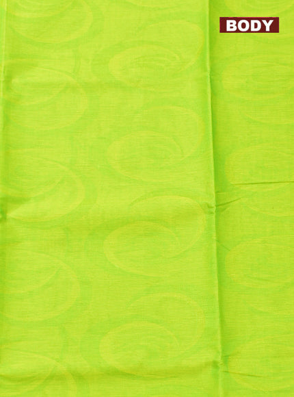 Coimbatore Cotton Green Emboss Saree with Thread Woven Border