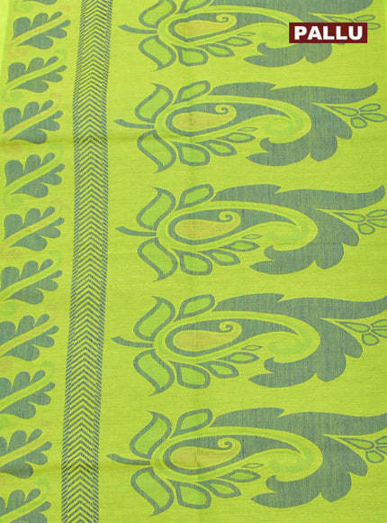 Coimbatore Cotton Green Emboss Saree with Thread Woven Border