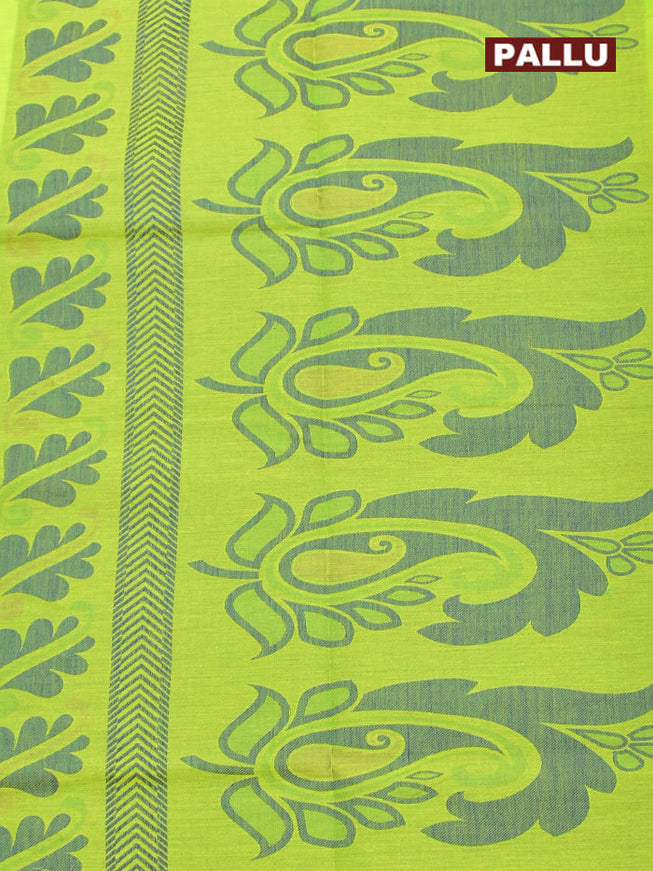 Coimbatore Cotton Green Emboss Saree with Thread Woven Border