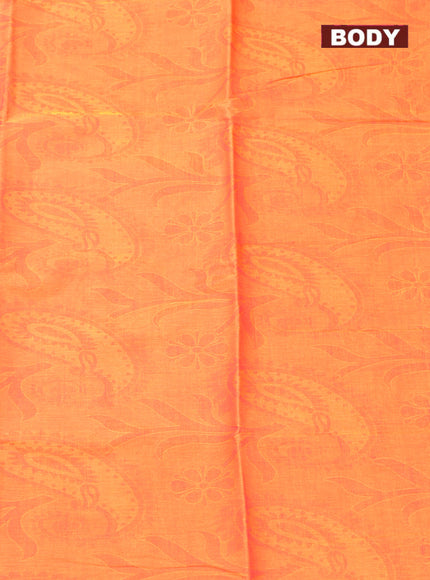 Coimbatore Cotton Orange Emboss Saree with Thread Woven Border