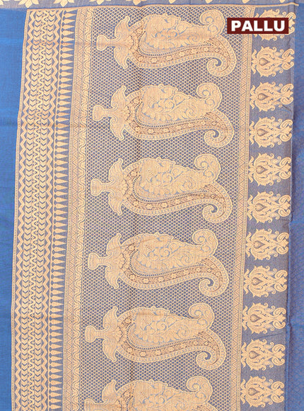 Coimbatore Cotton Blue Butta Saree with Thread Woven Border