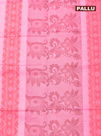 Coimbatore Cotton Pink Butta Saree with Plain Border