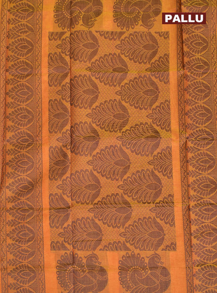 Coimbatore Cotton Brown Butta Saree with Plain Border