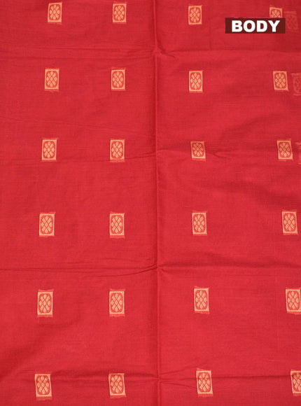 Coimbatore Cotton Burgandy Butta Saree with Plain Border