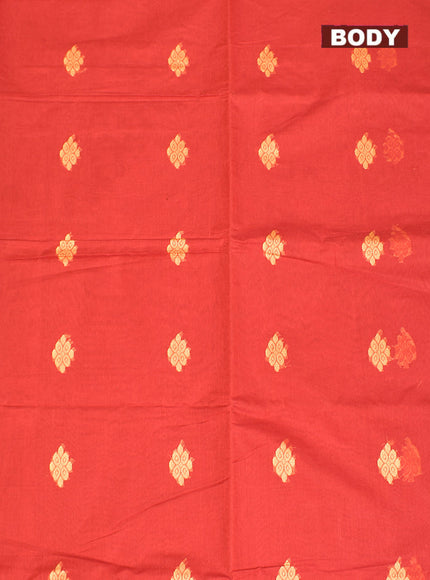 Coimbatore Cotton Red Butta Saree with Tusser Border