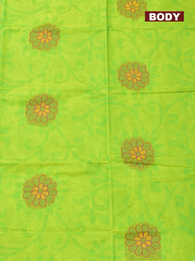 Coimbatore Cotton Green Butta Saree with Thread Woven Border