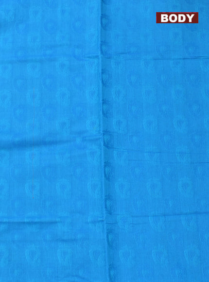 Coimbatore Cotton Blue Emboss Saree with Thread Woven Border