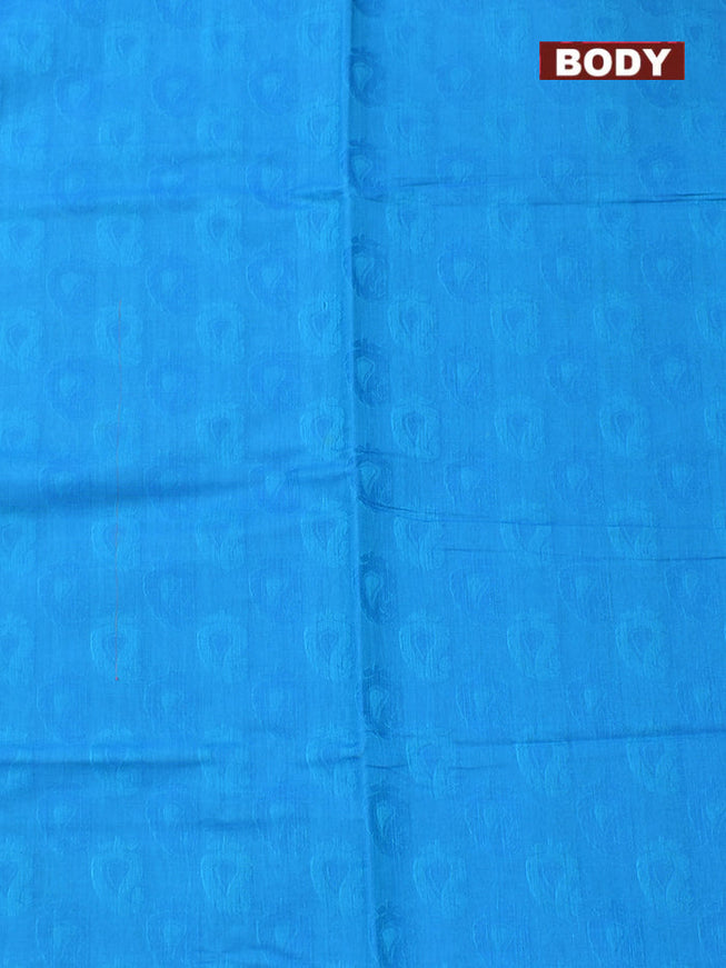 Coimbatore Cotton Blue Emboss Saree with Thread Woven Border