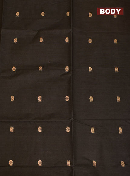 Coimbatore Cotton Black Butta Saree with Tusser Border