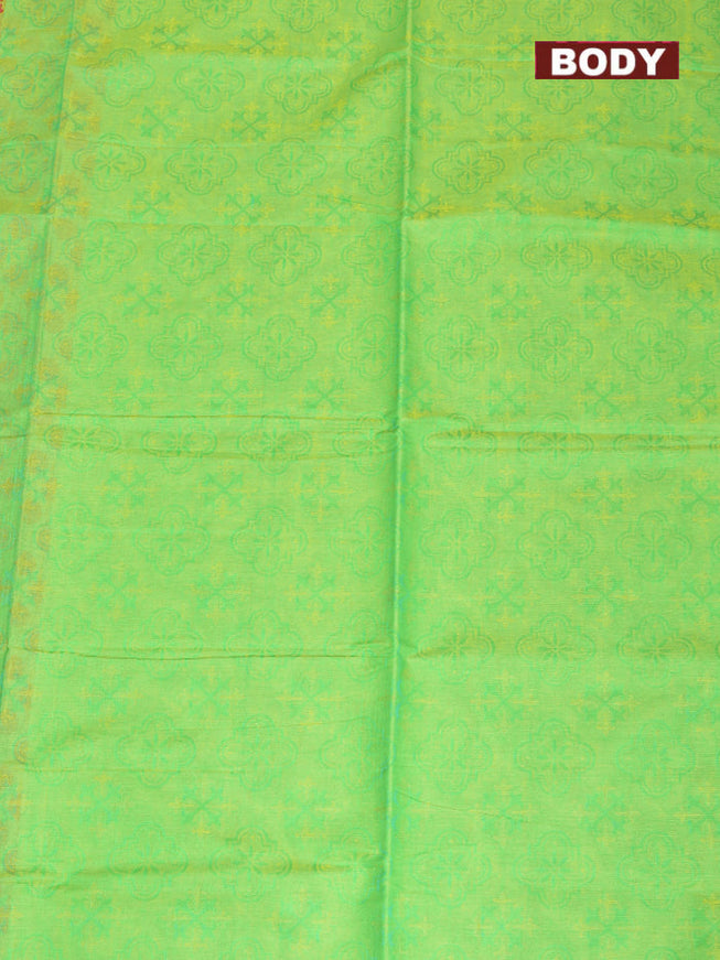 Coimbatore Cotton Green Emboss Saree with Thread Woven Border