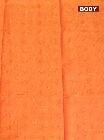 Coimbatore Cotton Orange Fancy Emboss Saree with Thread Woven Border