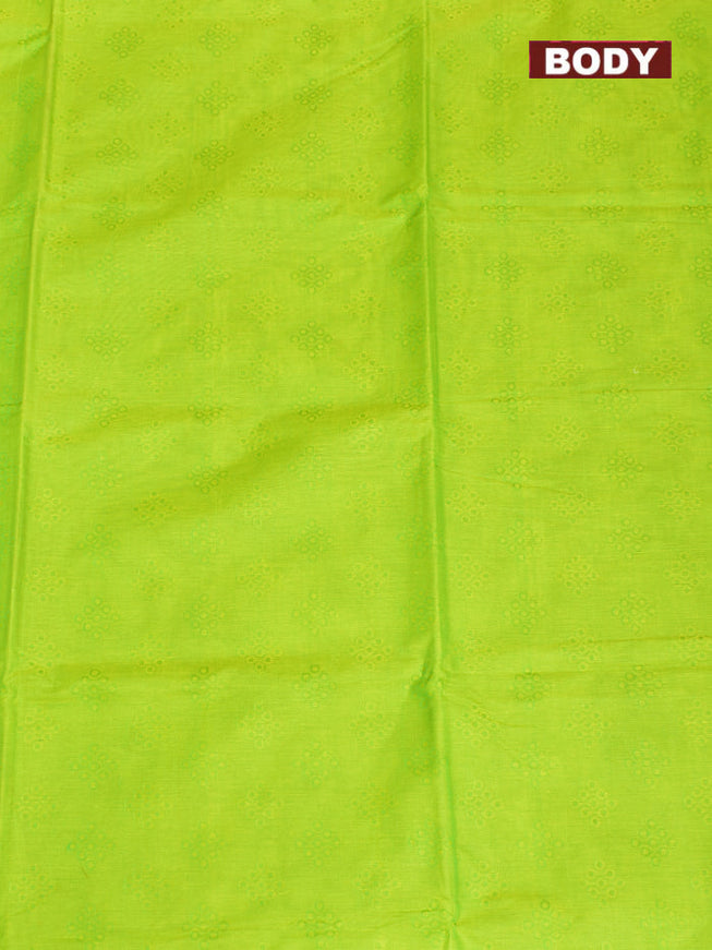 Coimbatore Cotton Green Fancy Emboss Saree with Thread Woven Border