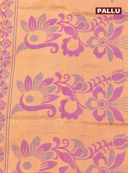 Coimbatore Cotton Purple Emboss Saree with Thread Woven Border