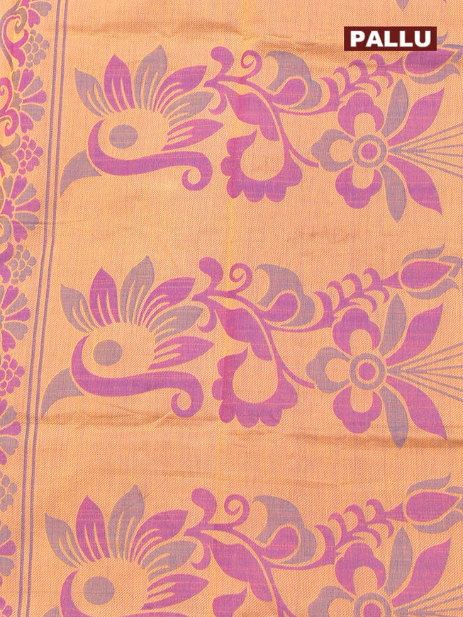 Coimbatore Cotton Purple Emboss Saree with Thread Woven Border