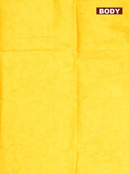 Coimbatore Cotton Yellow Emboss Saree with Thread Woven Border