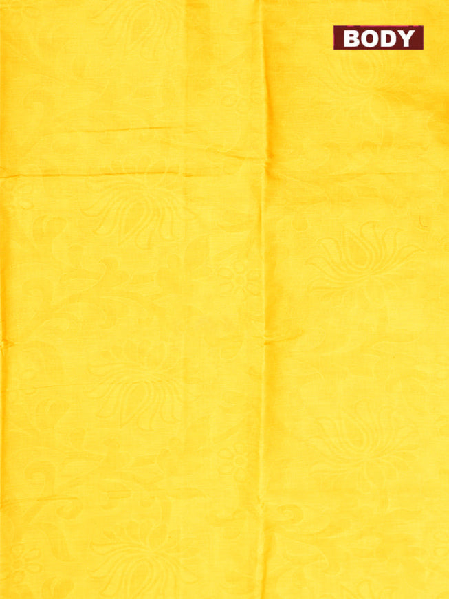 Coimbatore Cotton Yellow Emboss Saree with Thread Woven Border