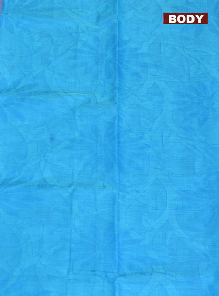 Coimbatore Cotton Blue Emboss Saree with Thread Woven Border