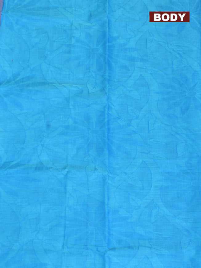 Coimbatore Cotton Blue Emboss Saree with Thread Woven Border