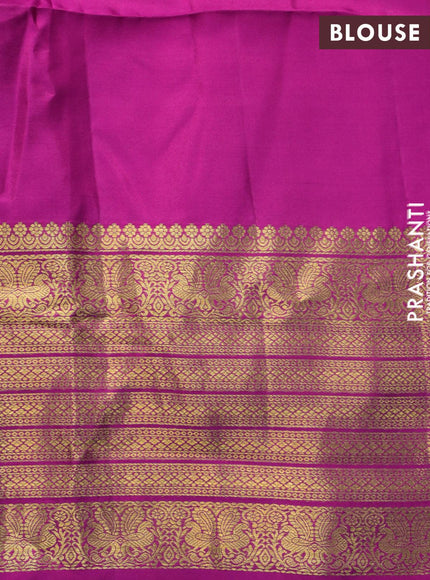 Pure kanjivaram silk saree light pink and pink with allover zari weaves and long zari woven border