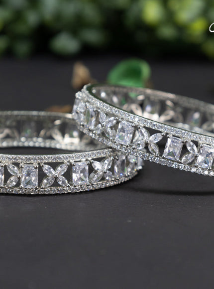 Zircon bangles with cz stones