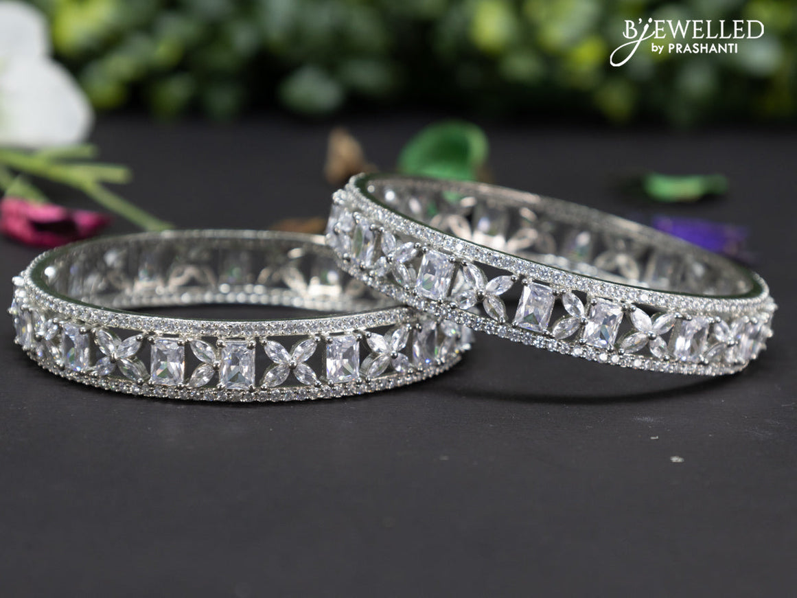 Zircon bangles with cz stones