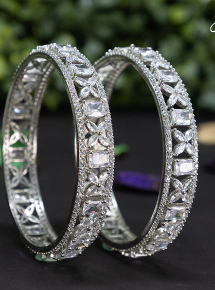 Zircon bangles with cz stones