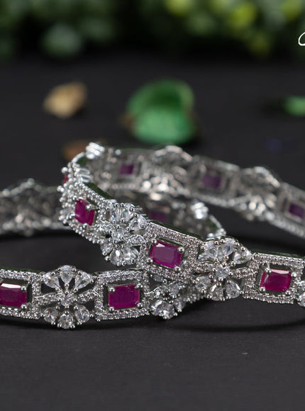 Zircon bangles with ruby and cz stones