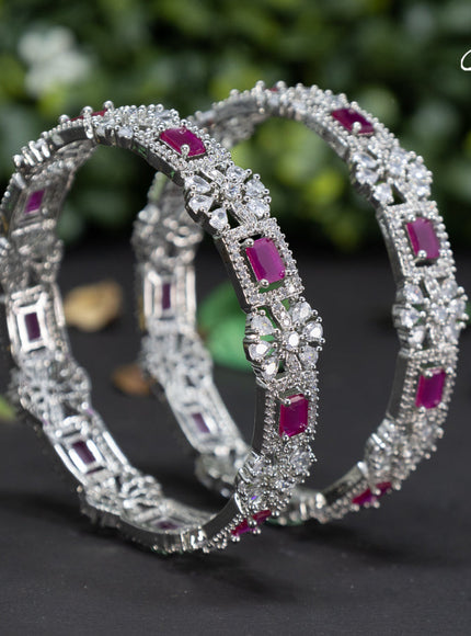 Zircon bangles with ruby and cz stones