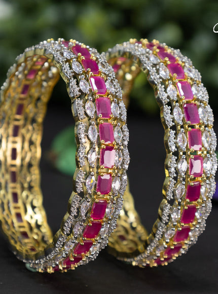 Zircon bangles with ruby and cz stones