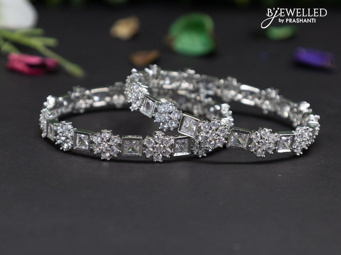 Zircon bangles with cz stones