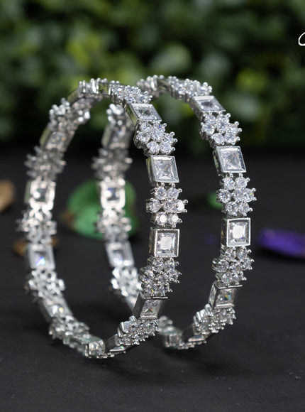 Zircon bangles with cz stones