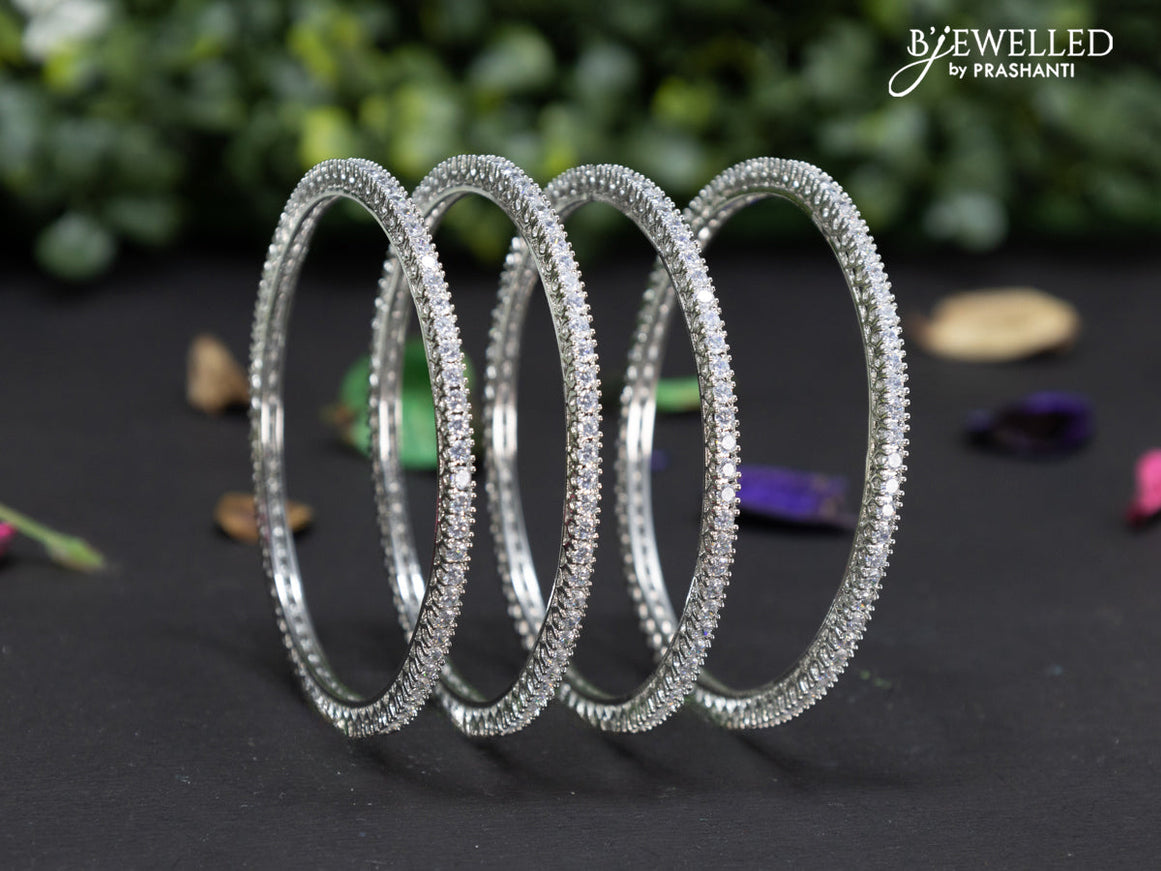 Zircon bangles with cz stones