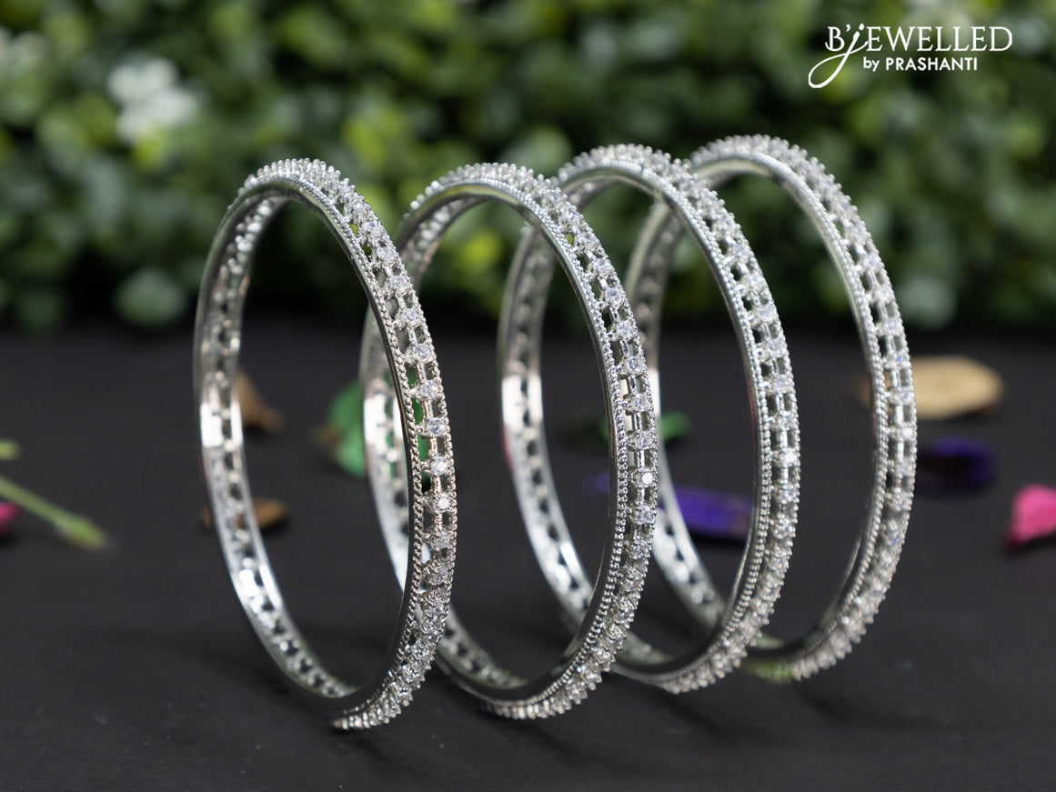 Zircon bangles with cz stones