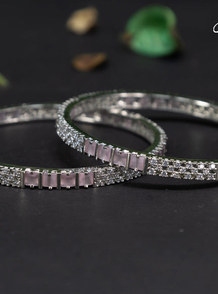 Zircon bangles with baby pink and cz stones