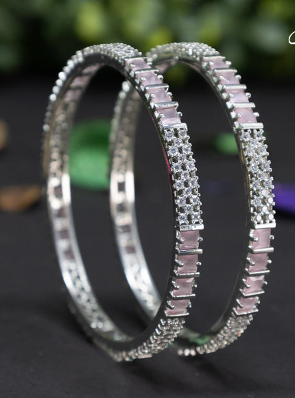 Zircon bangles with baby pink and cz stones