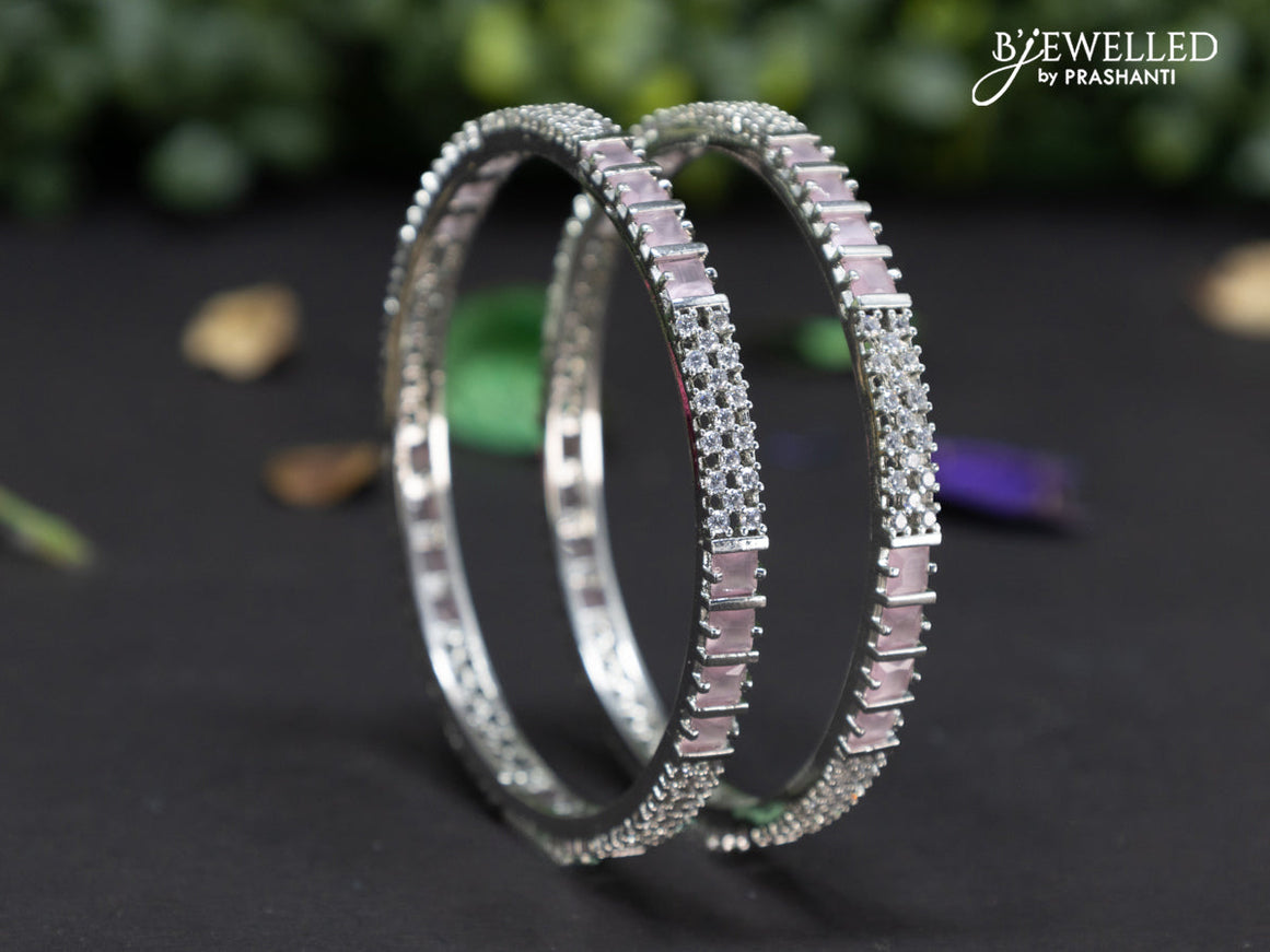 Zircon bangles with baby pink and cz stones