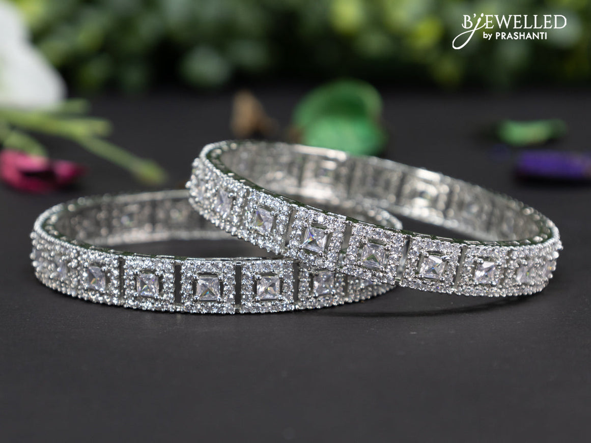 Zircon bangles with cz stones