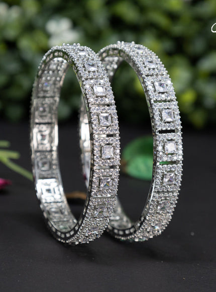 Zircon bangles with cz stones