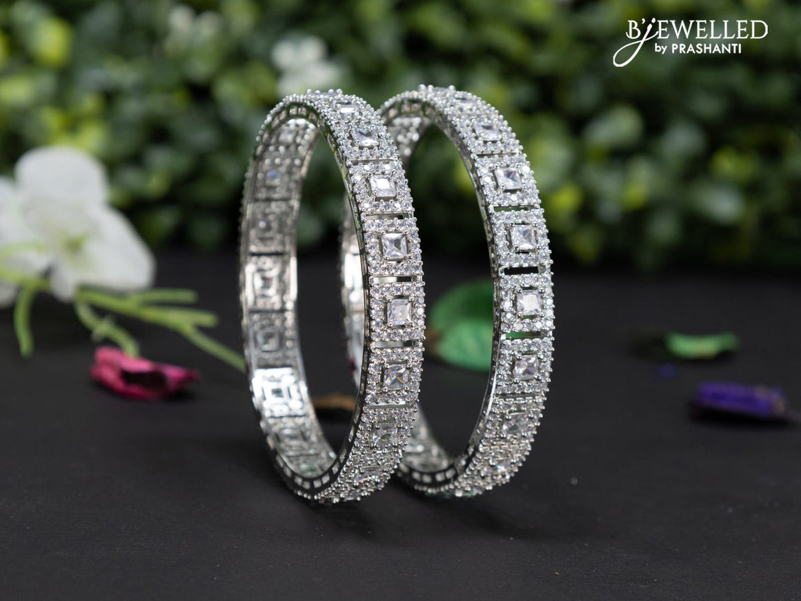 Zircon bangles with cz stones