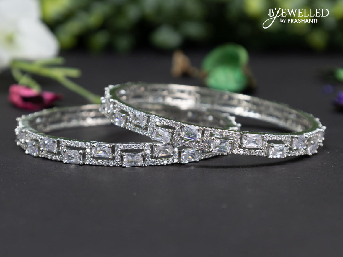 Zircon bangles with cz stones