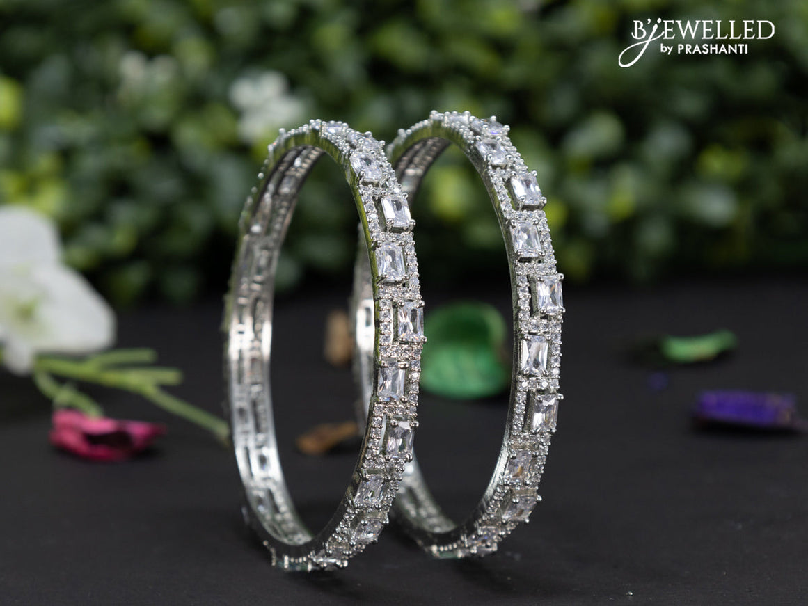 Zircon bangles with cz stones