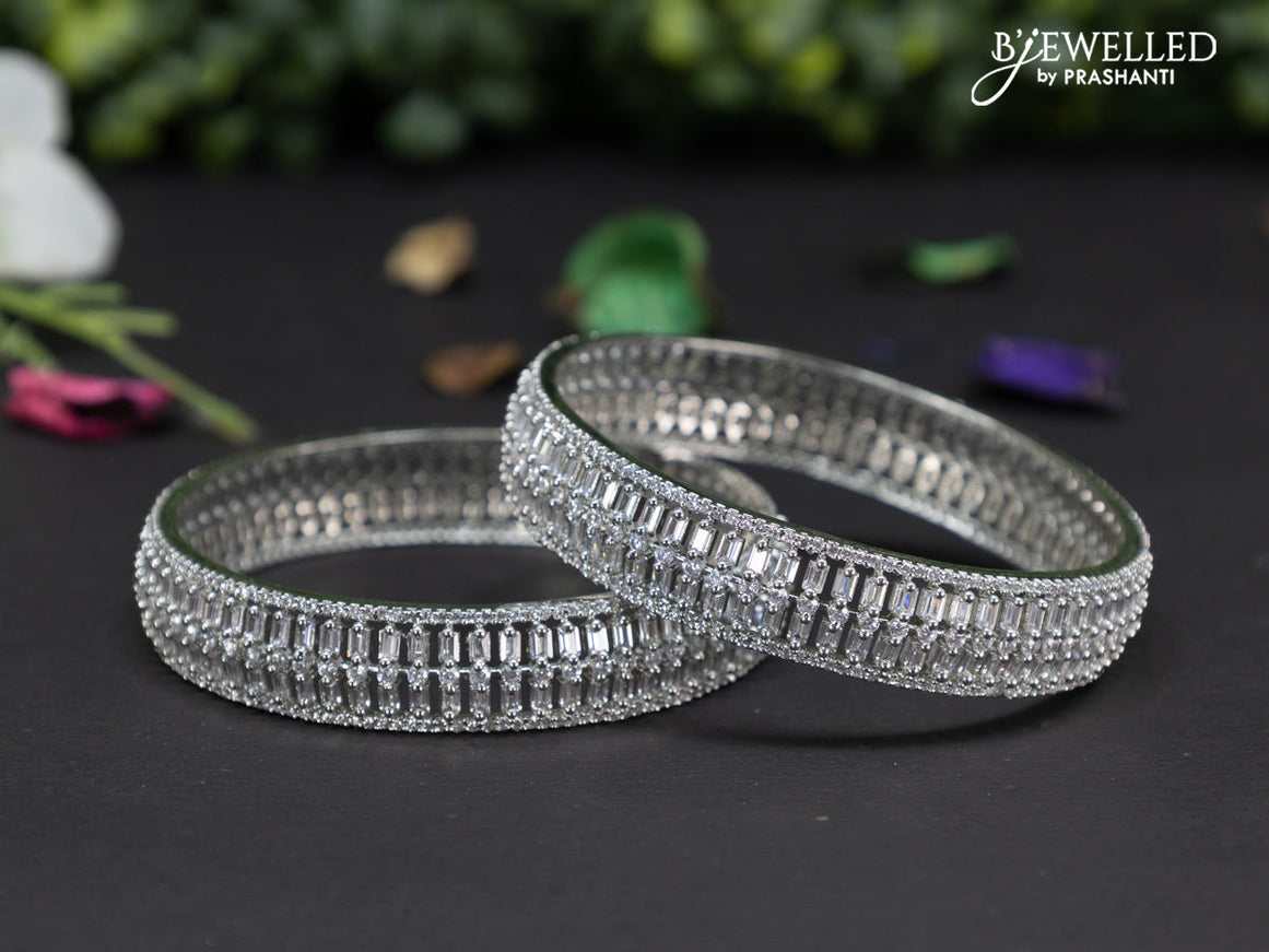 Zircon bangles with cz stones