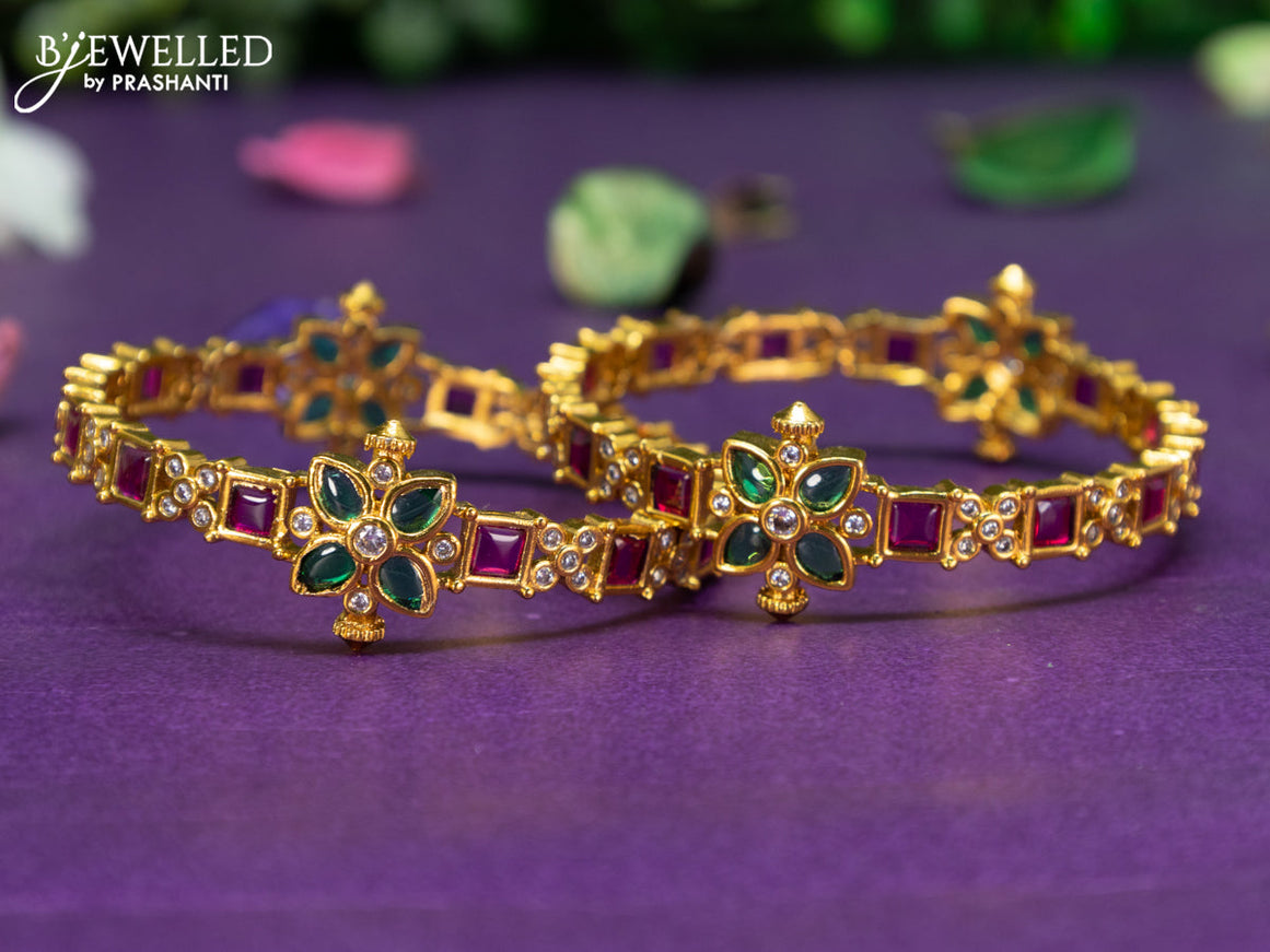 Antique bangle with kemp and cz stones